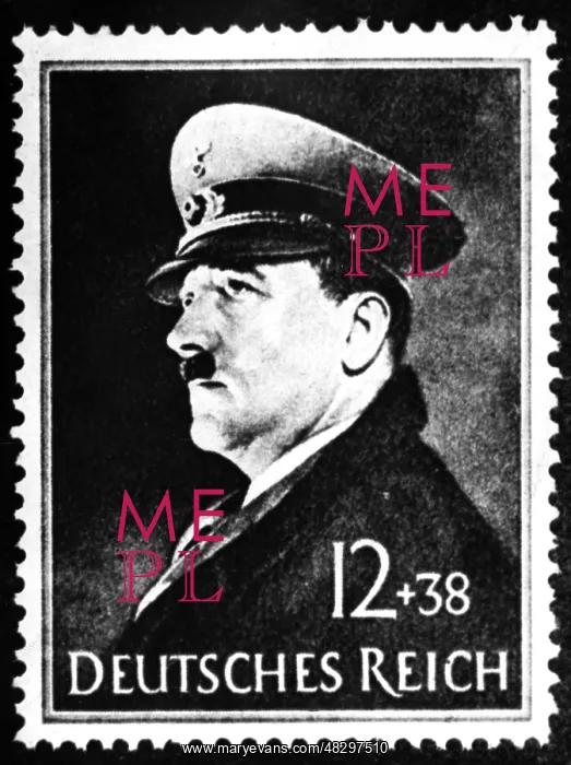 : Postage stamp with the image of Adolf Hitler, 1943 : Postage stamp with the image of Adolf Hitler, 1943