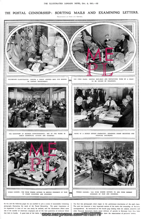 : The postal censorship: sorting mails and examining letters : The postal censorship: sorting mails and examining letters