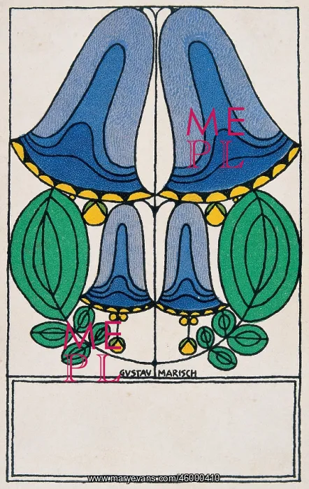 : Postcard with a bellflower : Postcard with a bellflower