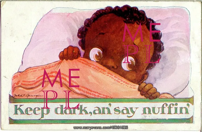  : Postcard, Black child in bed