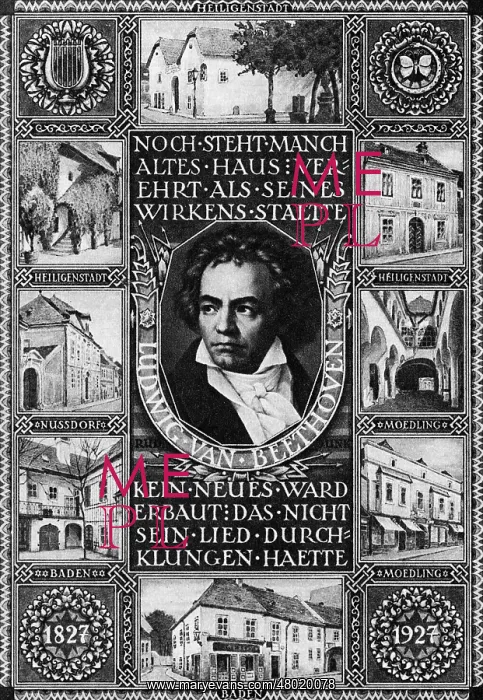 : Postcard for the centenary of the death of Ludwig van Beetho : Postcard for the centenary of the death of Ludwig van Beetho