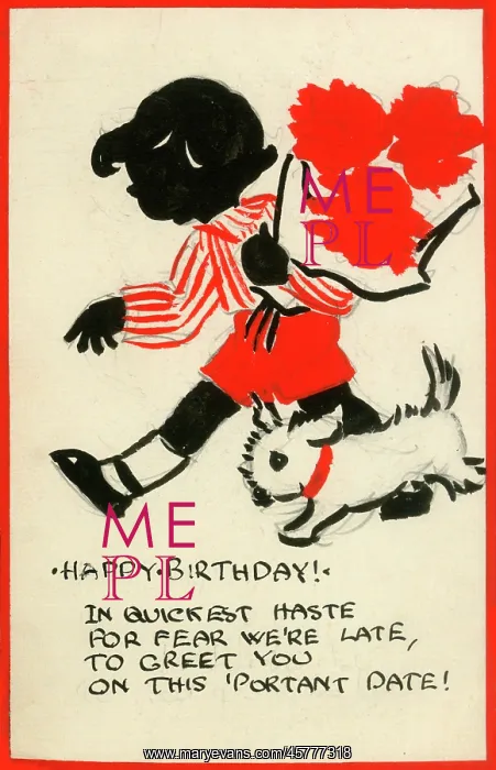 : Postcard design artwork - Happy Birthday : Postcard design artwork - Happy Birthday