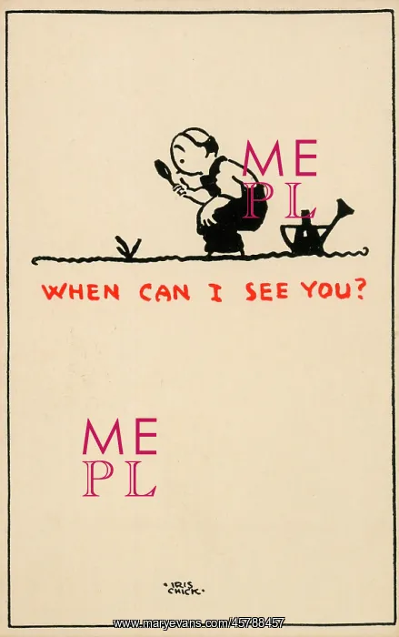 : Postcard design - When can I see you? : Postcard design - When can I see you?