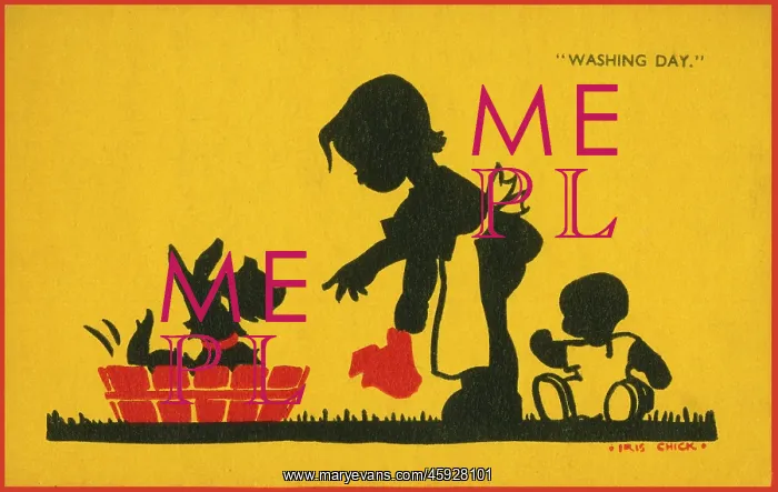 : Postcard design - Washing Day : Postcard design - Washing Day