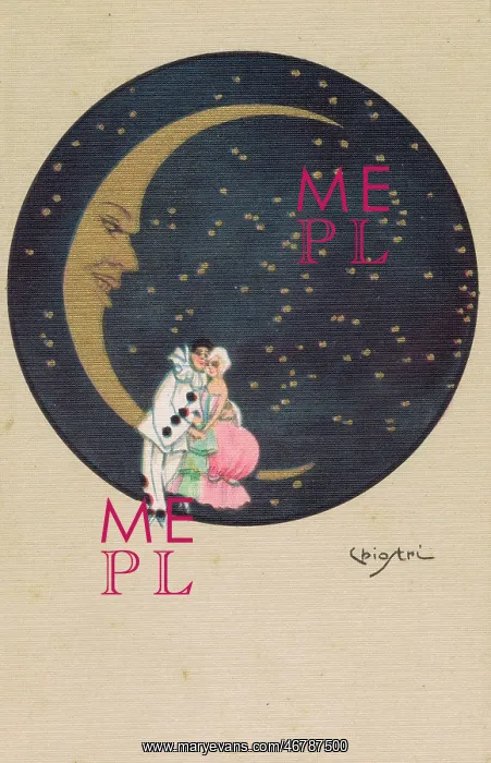 : Postcard with illustration by Chiostri, 1920s : Postcard with illustration by Chiostri, 1920s