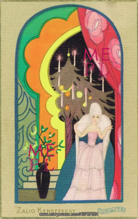 : Postcard with illustration by Chiostri, 1920s : Postcard with illustration by Chiostri, 1920s