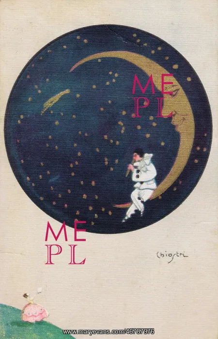 : Postcard with illustration by Chiostri, 1920s : Postcard with illustration by Chiostri, 1920s