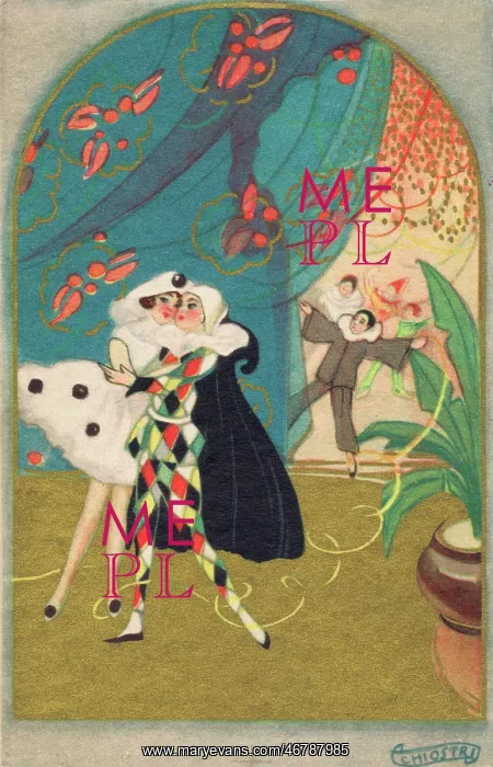 : Postcard with illustration by Chiostri, 1920s : Postcard with illustration by Chiostri, 1920s