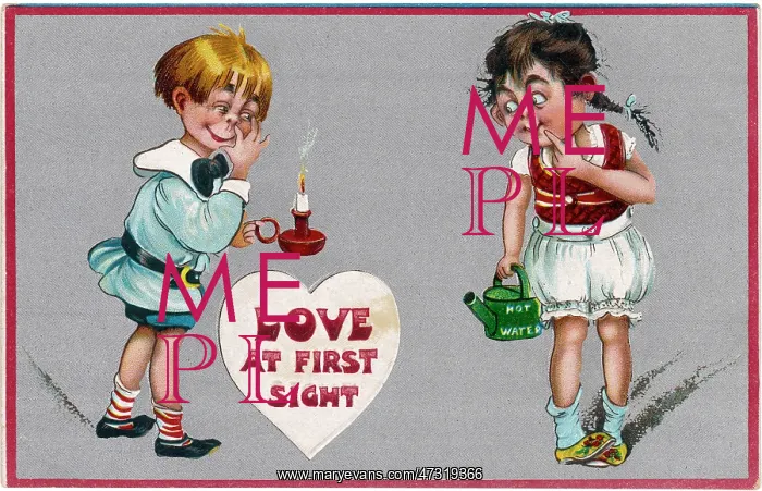 : Postcard, Love at first sight : Postcard, Love at first sight