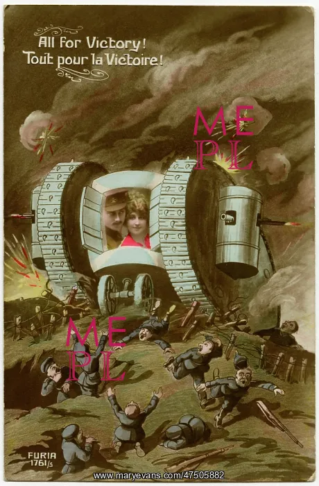 : POSTCARD WITH TANK : POSTCARD WITH TANK