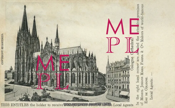  : Postcard ticket for a free sample of Cologne - The Cathedral