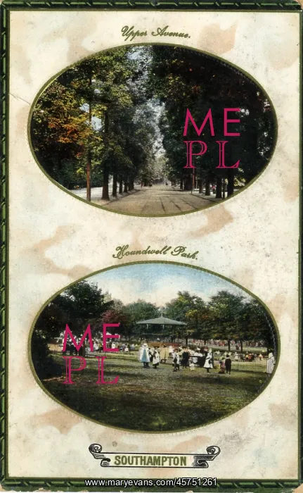 : Postcard, Upper Avenue, Houndwell Park, Southampton : Postcard, Upper Avenue, Houndwell Park, Southampton