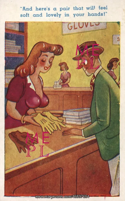 : Postcards - 1950's, saucy, postcard, Brook : Postcards - 1950's, saucy, postcard, Brook