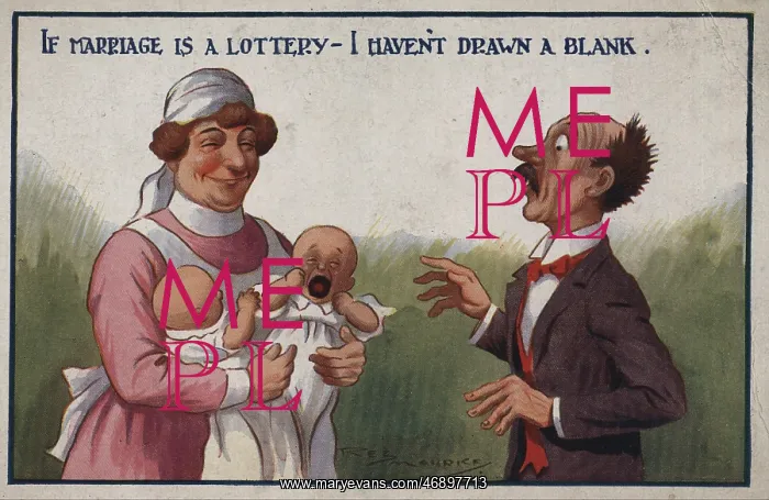 : Postcards - Edwardian, humorous, postcard, nursemaid : Postcards - Edwardian, humorous, postcard, nursemaid