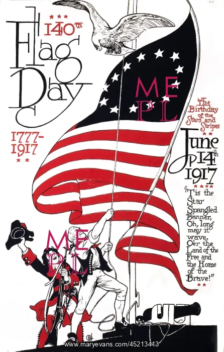 : Poster for 140th flag day, 1777-1917, the ? : Poster for 140th flag day, 1777-1917, the ?