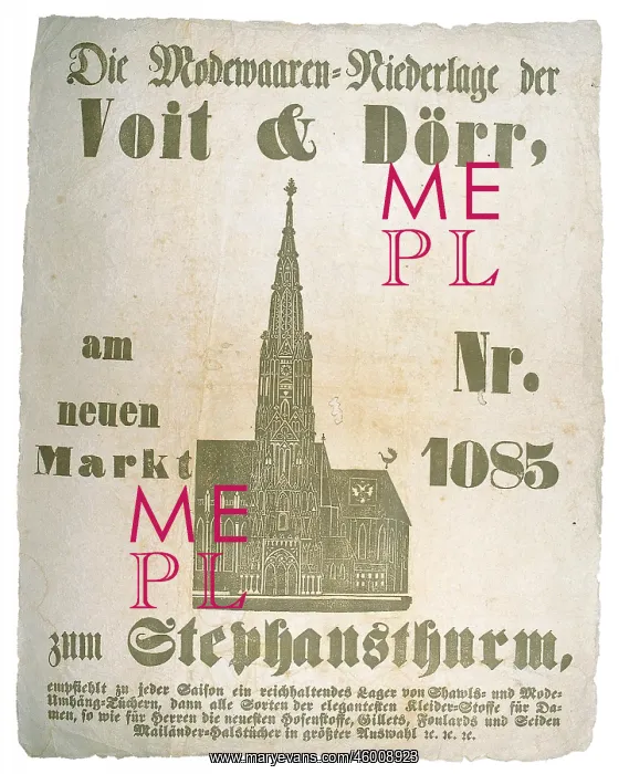 : Poster:. Poster saying Modewaaren-Niederlage Veit and Doerr am neuen Markt Nr : Poster:. Poster saying Modewaaren-Niederlage Veit and Doerr am neuen Markt Nr