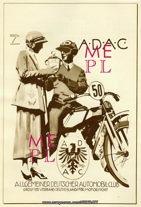 : A poster advertising the ADAC automobile club : A poster advertising the ADAC automobile club