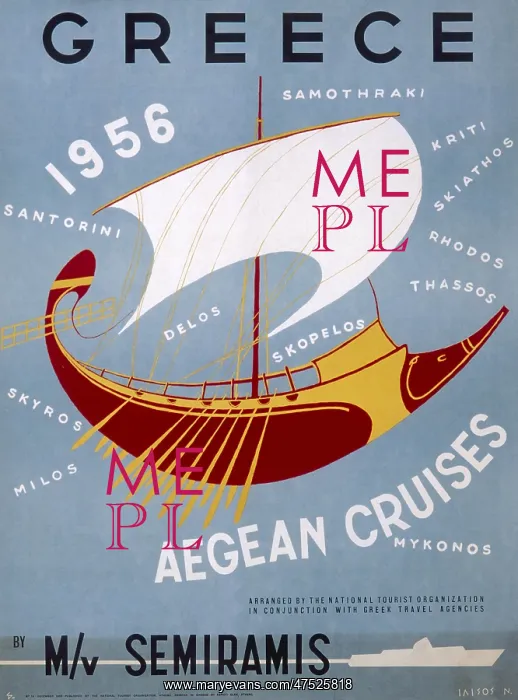 : Poster advertising Aegean cruises : Poster advertising Aegean cruises