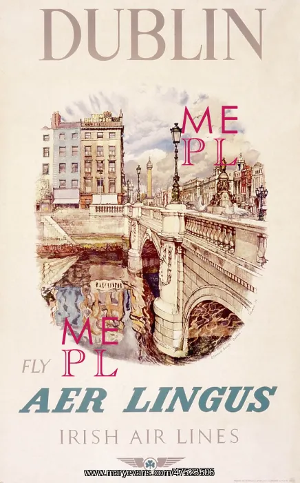 : Poster advertising Aer Lingus to Dublin : Poster advertising Aer Lingus to Dublin