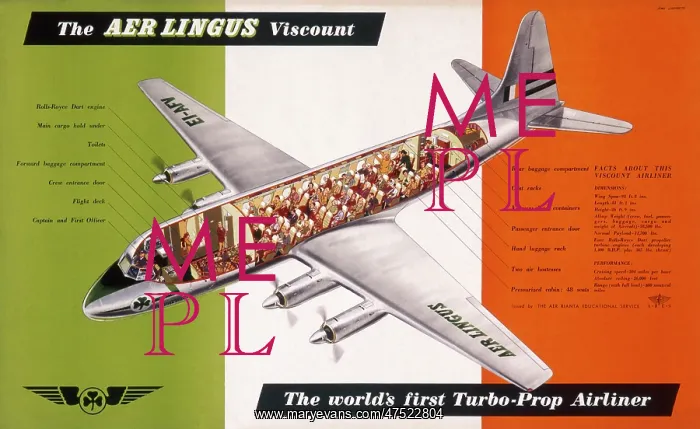 : Poster advertising the Aer Lingus Viscount : Poster advertising the Aer Lingus Viscount