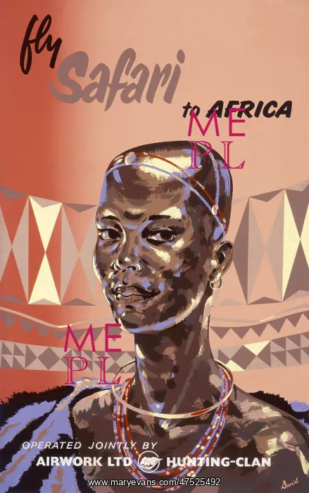 : Poster advertising Airwork for African safari : Poster advertising Airwork for African safari