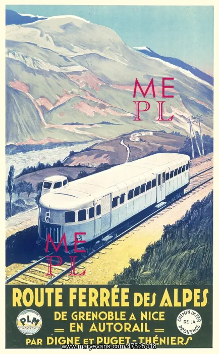 : Poster advertising the alpine railway : Poster advertising the alpine railway