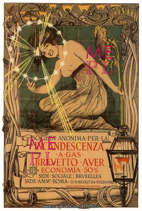 : Poster Advertisement for Auer Patent Gas Lighting : Poster Advertisement for Auer Patent Gas Lighting
