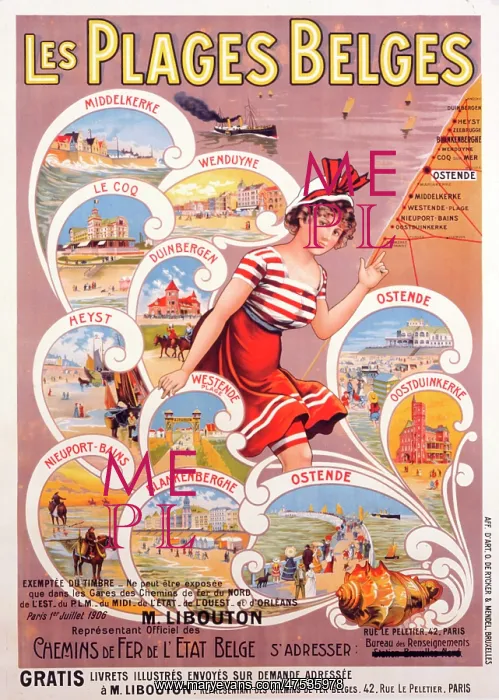 : Poster advertising the Beaches of Belgium : Poster advertising the Beaches of Belgium
