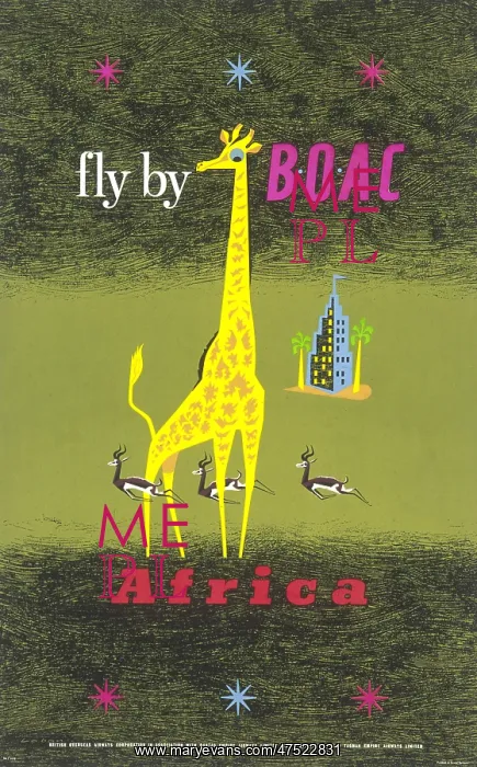 : Poster advertising BOAC to Africa : Poster advertising BOAC to Africa