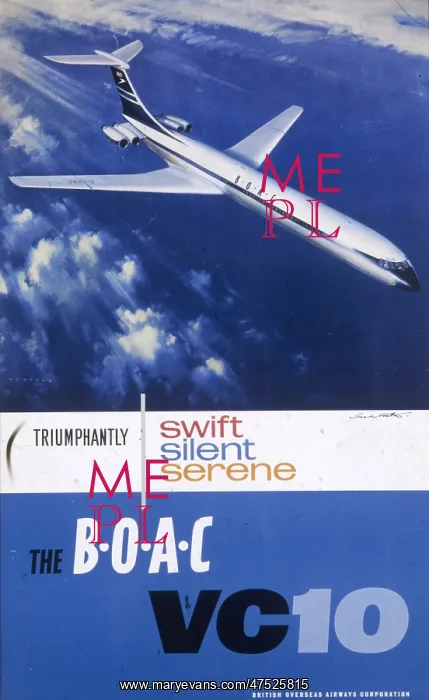 : Poster advertising BOAC flights on the VC10 : Poster advertising BOAC flights on the VC10