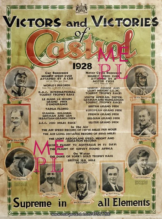 : Poster advertising Castrol : Poster advertising Castrol