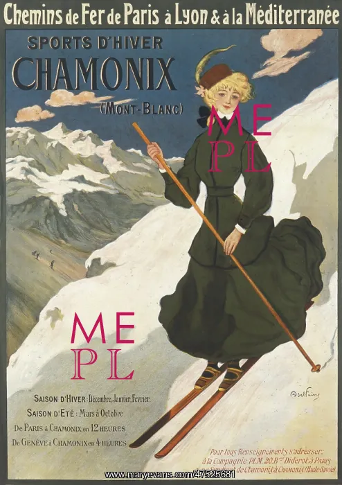 : Poster advertising Chamonix and Mont Blanc : Poster advertising Chamonix and Mont Blanc