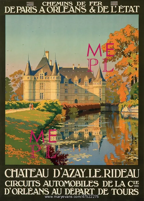 : Poster advertising Chateau d'Azay le Rideau : Poster advertising Chateau d'Azay le Rideau