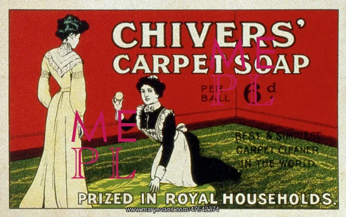 : Poster advertising Chivers Carpet Soap : Poster advertising Chivers Carpet Soap