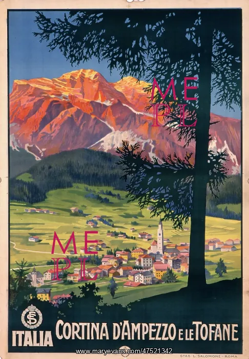 : Poster advertising Cortina d'Ampezzo : Poster advertising Cortina d'Ampezzo