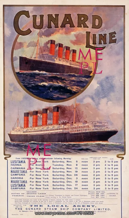  : Poster advertising the Cunard Line