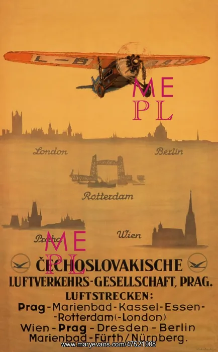 : Poster advertising Czech airlines : Poster advertising Czech airlines