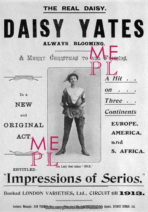 : A poster advertising Daisy Yates : A poster advertising Daisy Yates