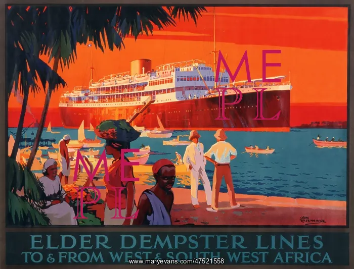 : Poster advertising Elder Dempster Lines : Poster advertising Elder Dempster Lines