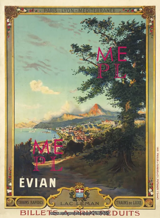 : Poster advertising Evian les Bains : Poster advertising Evian les Bains