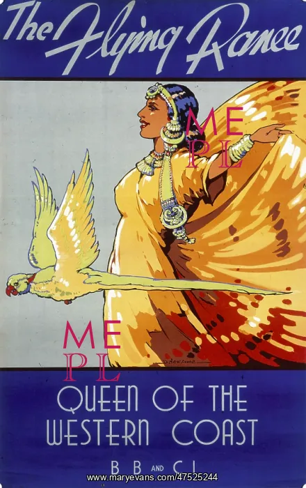 : Poster advertising the Flying Ranee train service : Poster advertising the Flying Ranee train service