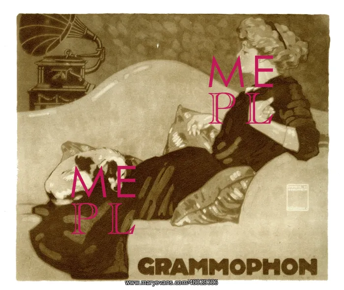 : A poster advertisement for a gramophone : A poster advertisement for a gramophone