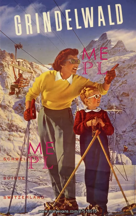 : Poster advertising Grindelwald, Switzerland : Poster advertising Grindelwald, Switzerland