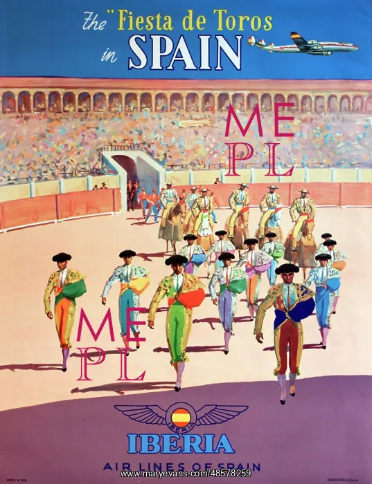 : Poster advertising Iberia Airlines : Poster advertising Iberia Airlines
