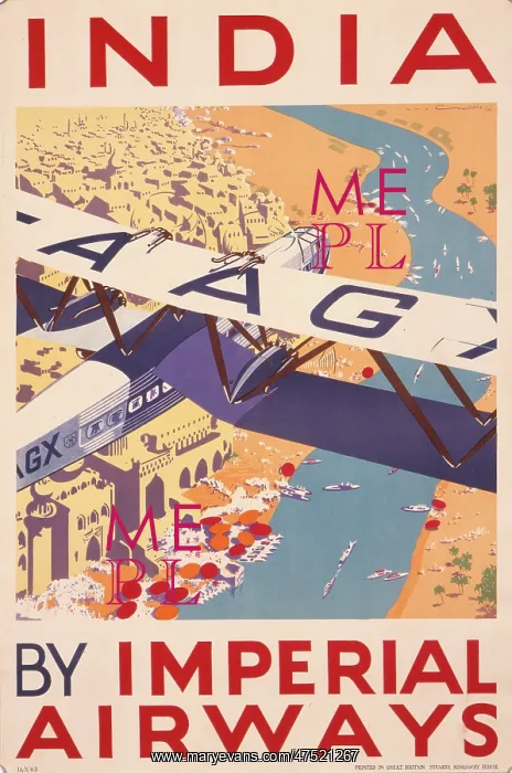 : Poster advertising Imperial Airways to India : Poster advertising Imperial Airways to India