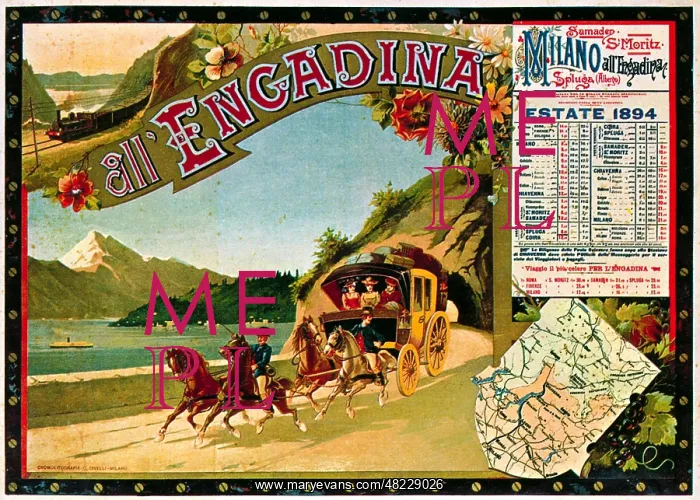 : Poster advertising an Italian mail coach, 1894 : Poster advertising an Italian mail coach, 1894