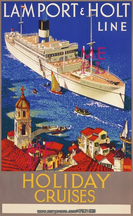 : Poster advertising the Lamport & Holt Line : Poster advertising the Lamport & Holt Line