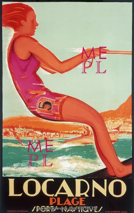 : Poster advertising Locarno beach in Nice : Poster advertising Locarno beach in Nice