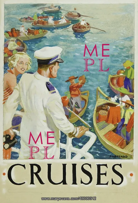 : Poster advertising luxury cruises : Poster advertising luxury cruises