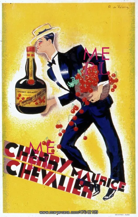 : Poster advertising Maurice Chevalier Cherry Brandy : Poster advertising Maurice Chevalier Cherry Brandy
